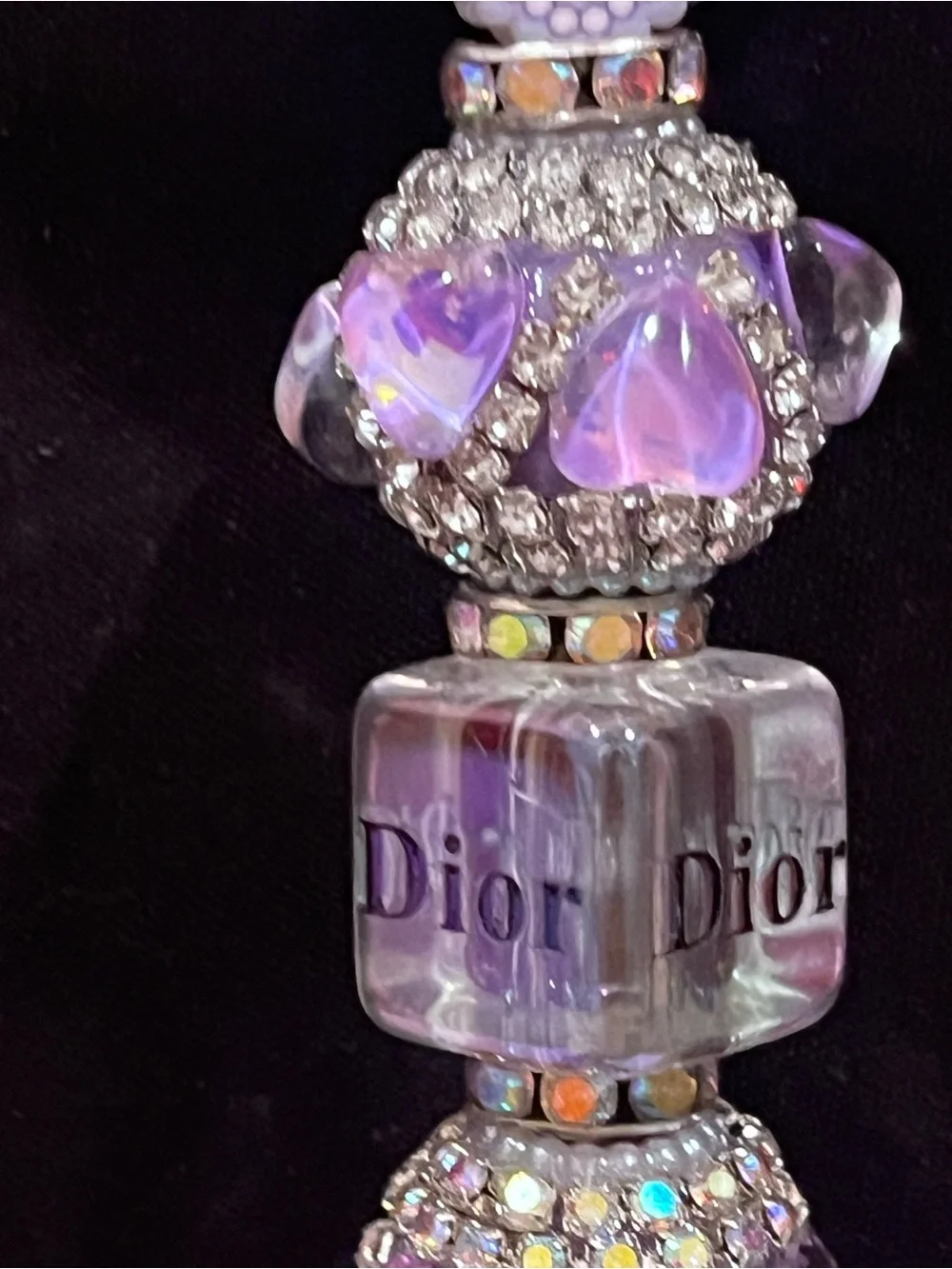 Designer inspired Lavender Heart silicone focal fancy beaded pen